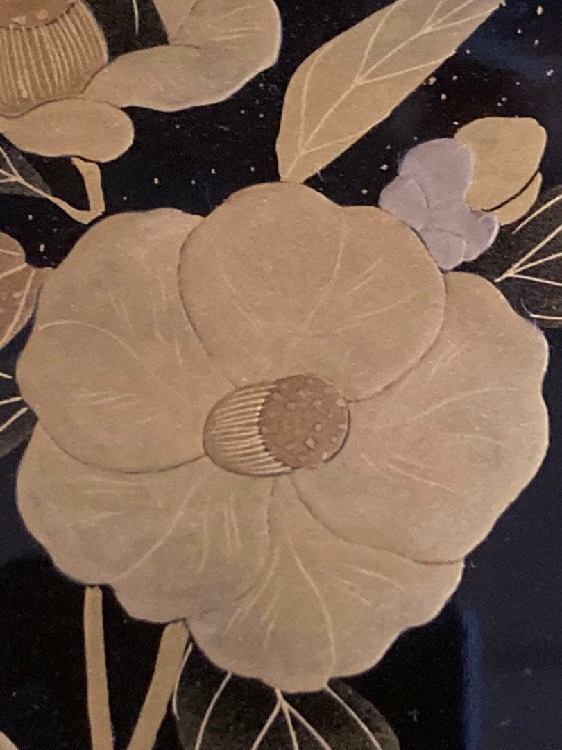 輪島塗　蒔絵　花鳥画