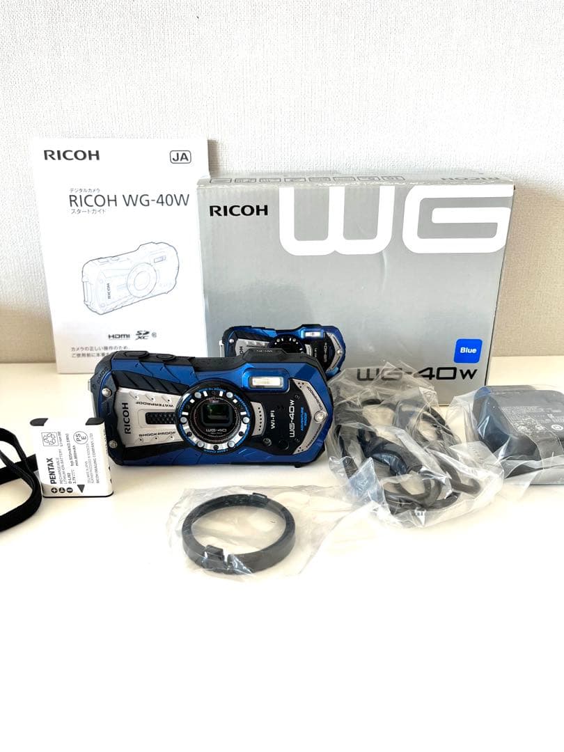 RICOH WG-40w コンパクトデジタルカメラ　青　ブルー