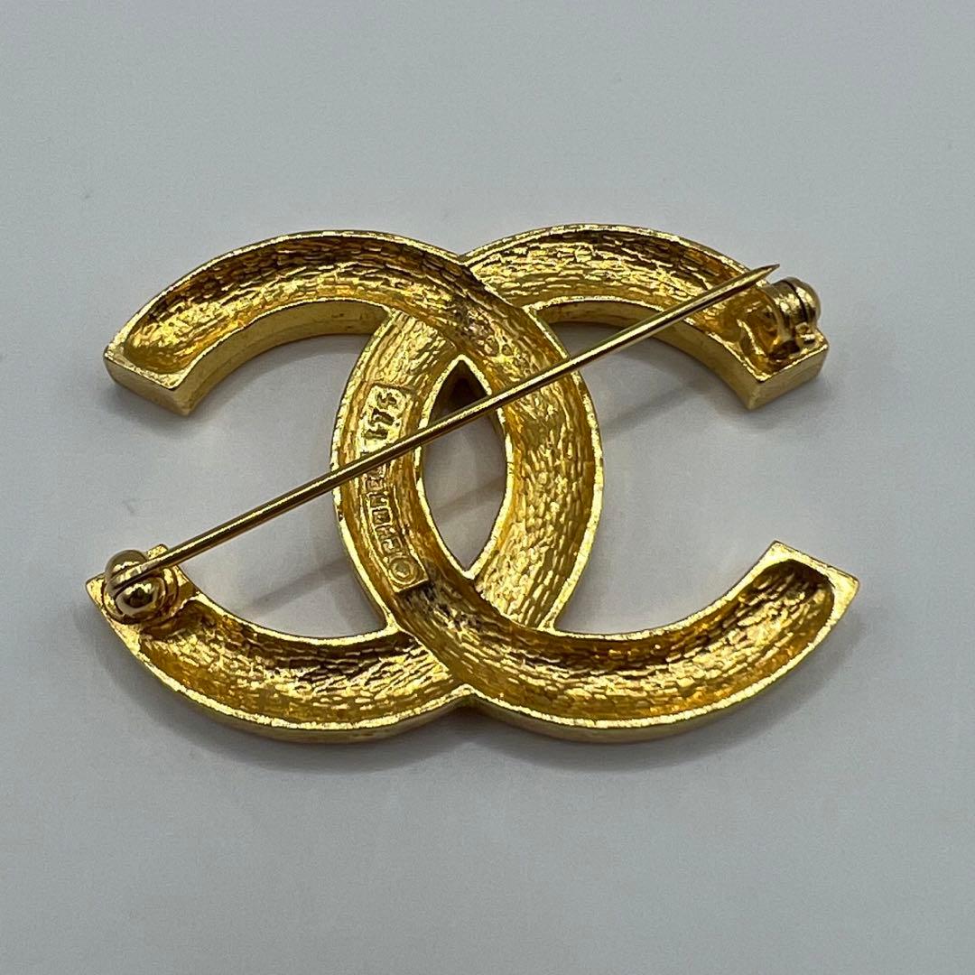 【未使用に近い】シャネル ブローチ ココマーク ラインストーン ゴールド金具