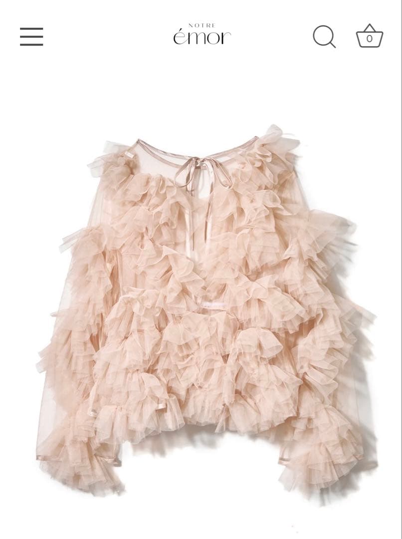 超美品【NOTREemor】tulleveiltopsピンク 【ノートルエモア】