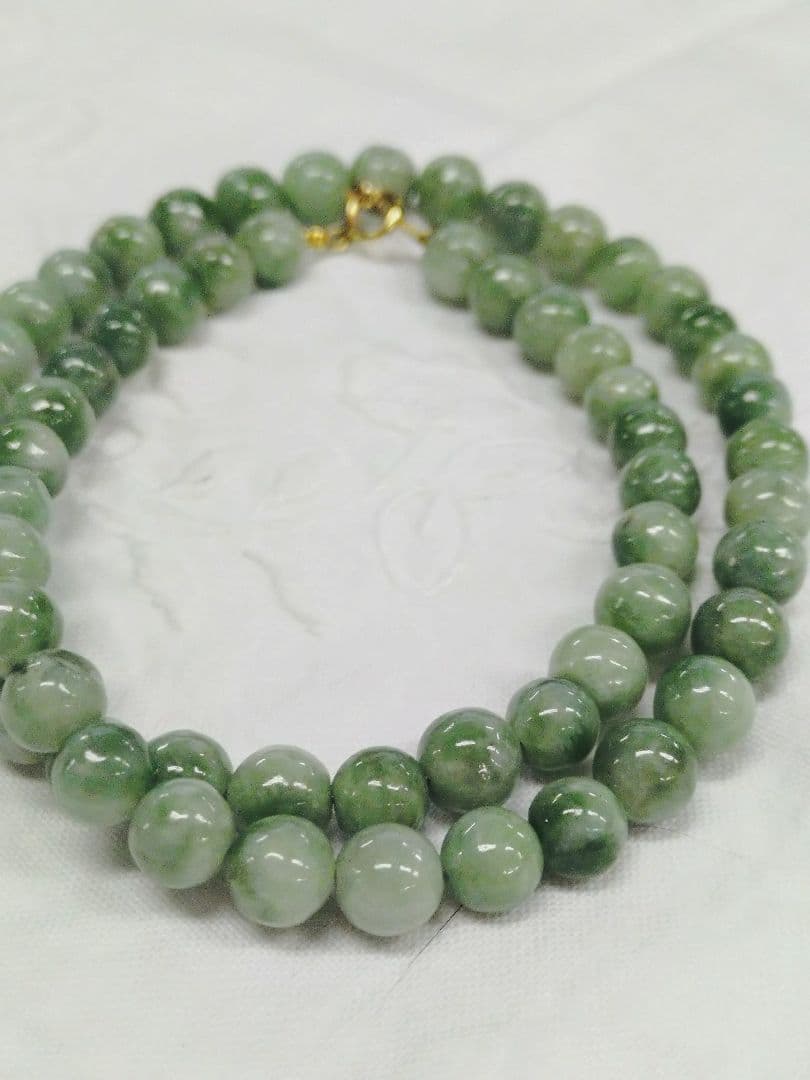 k18 翡翠ネックレス 天然石ネックレス ジェダイト 硬玉