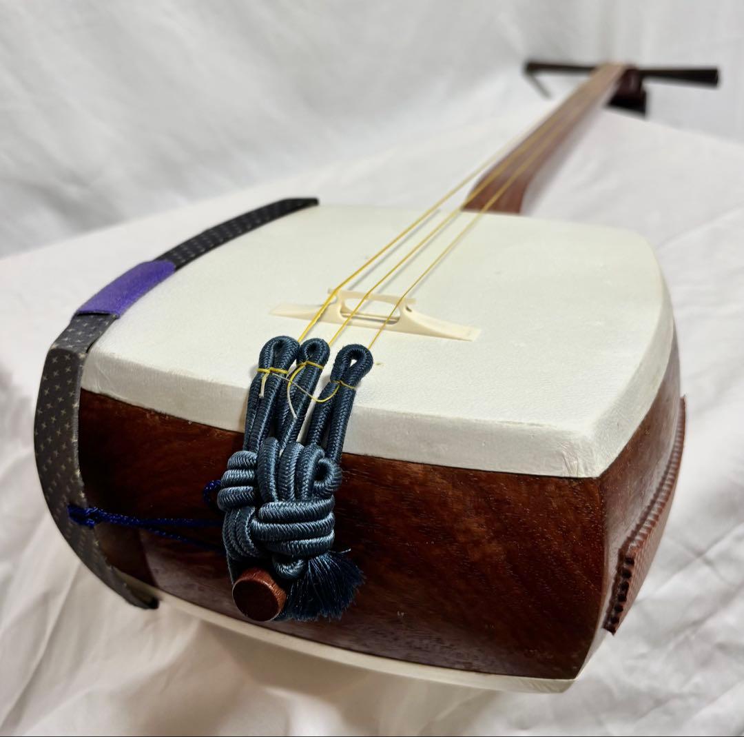 三味線セット 経木 中棹 三つ折れ 付属品 破れ無し