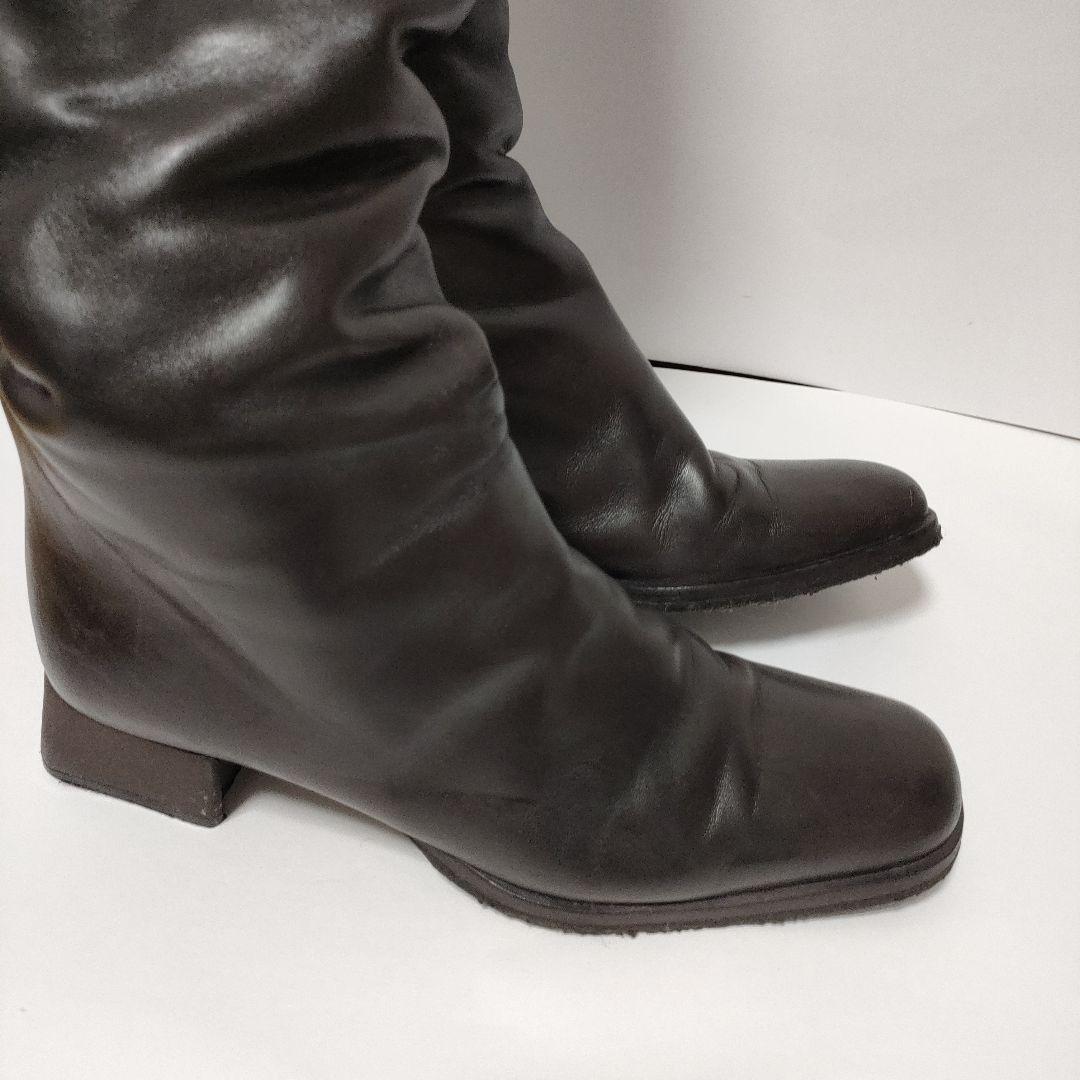 CHANEL　ロングブーツ　革靴　シャネル　ムートン 37