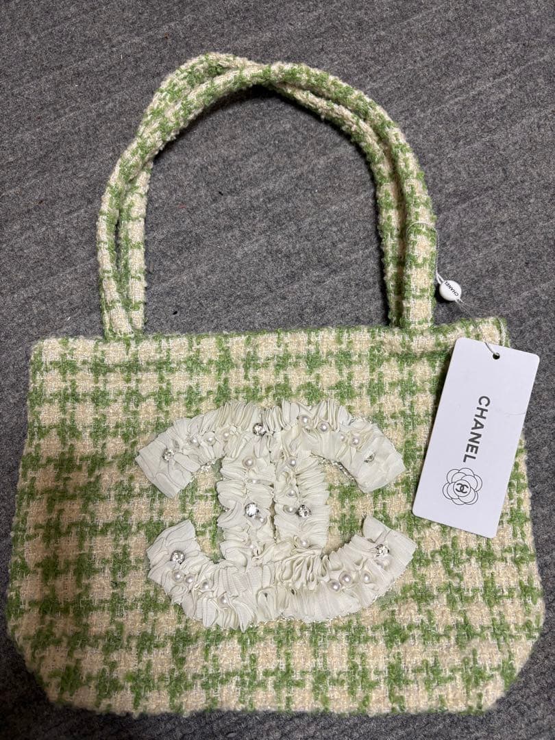 CHANEL ツイードバッグ グリーン