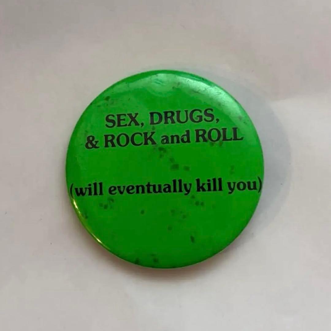 70s 80s vintage 古着 缶バッジ メッセージ sex エロ ヤク