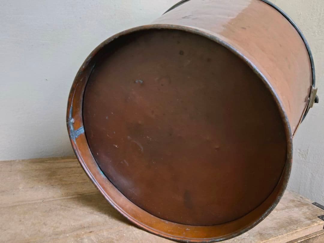 ★古い銅バケツ　シャビー　インダストリアル　昭和レトロ　古道具　アンティーク