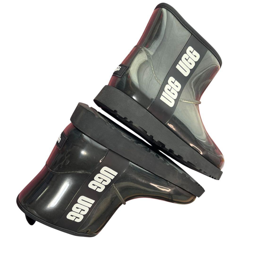 MT様綺麗　アグ　UGG クラッシッククリアミニ　レインブーツ　ブラック24cm