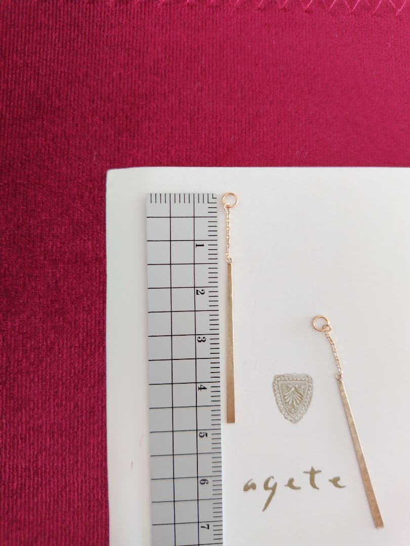 agete k10 ピアスチャーム イエローゴールド マット