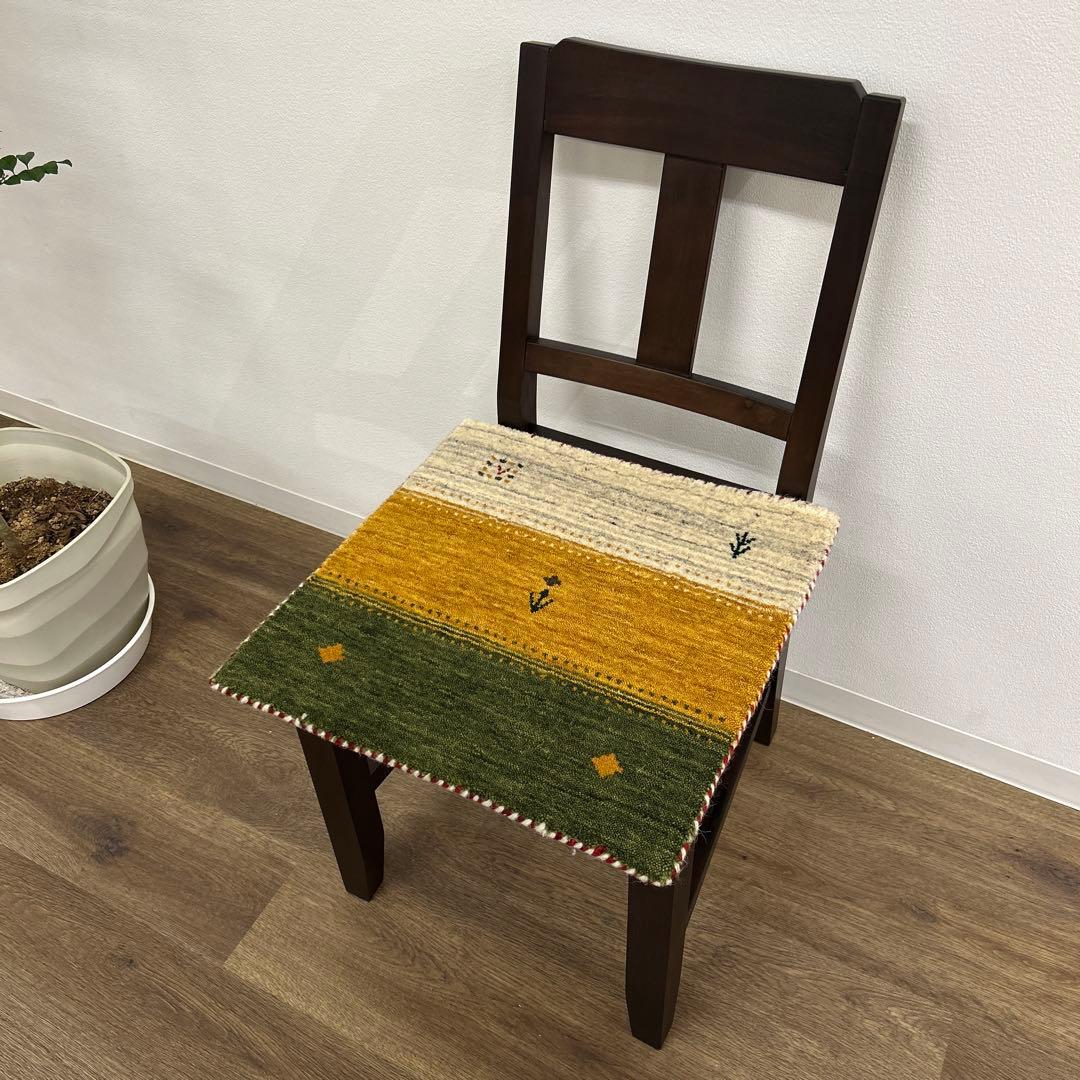 新品未使用☆インドギャべ チェアマット 座布団 40×40cm 4枚組 ギャッベ