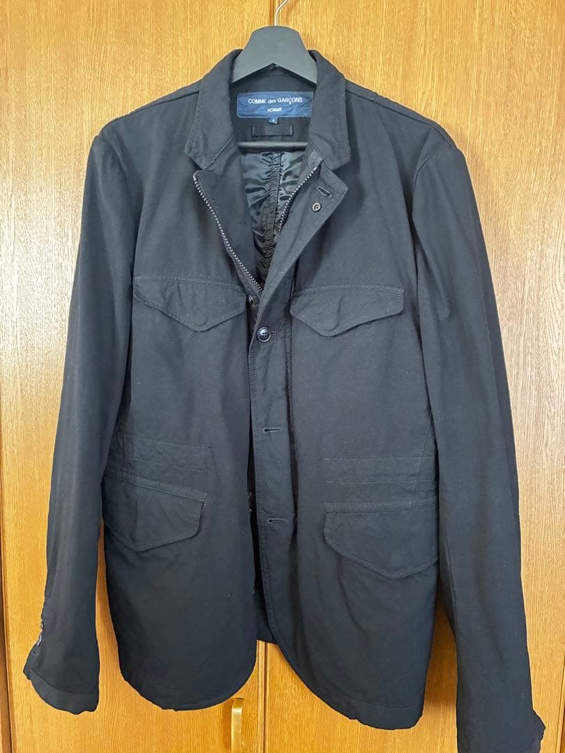COMME des GARÇONS HOMME ブラックミリタリージャケット