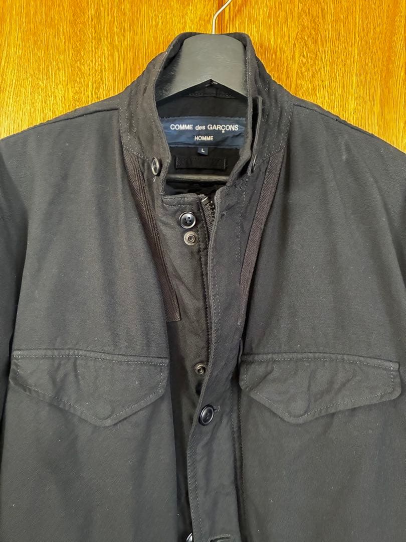 COMME des GARÇONS HOMME ブラックミリタリージャケット
