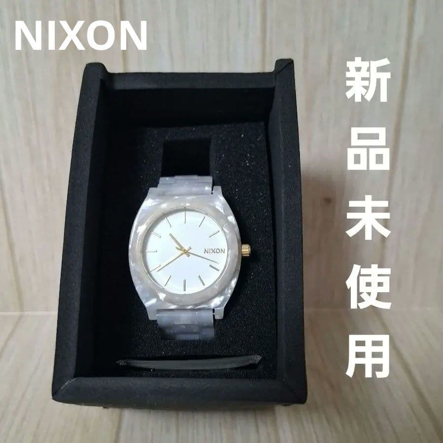 NIXON TIME TELLER ACETATE ホワイトグラニット/ゴールド