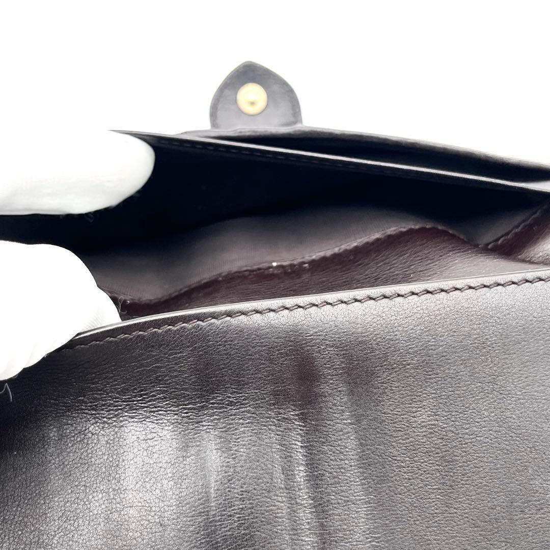 【美品】GUCCI ラブリーハート　グッチシマ　Wホック　ダークブラウン