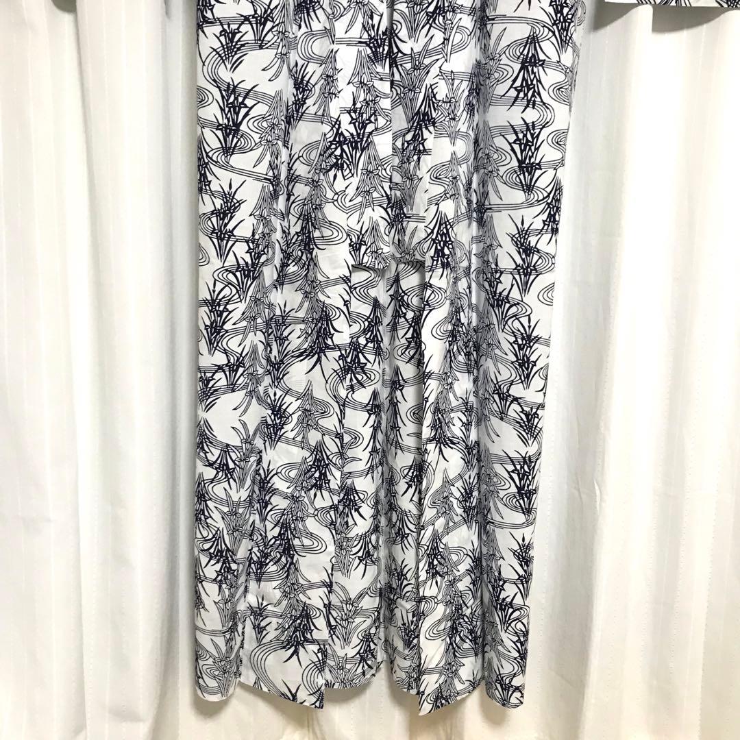 竺仙 浴衣 丈152 裄66.5cm ゆかた カキツバタ あやめ 花菖蒲 藍染