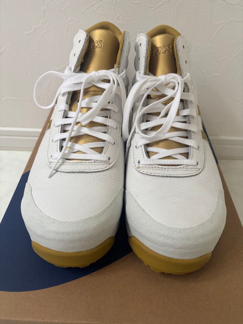アシックス　ASICS ホワイト ゴールド ハイカット安全靴