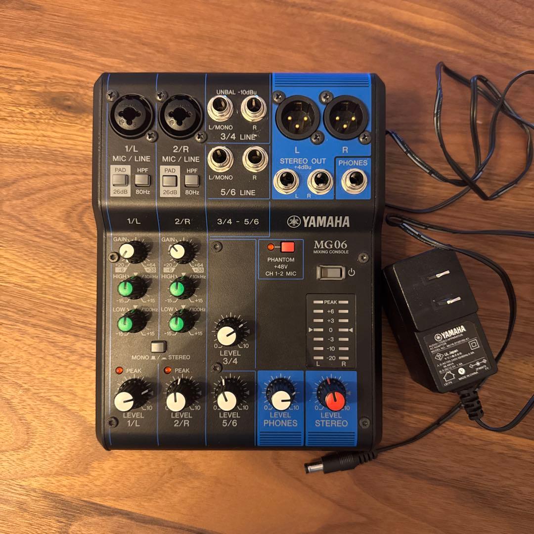 YAMAHA ( ヤマハ ) MG06 アナログミキサー アダプター付き