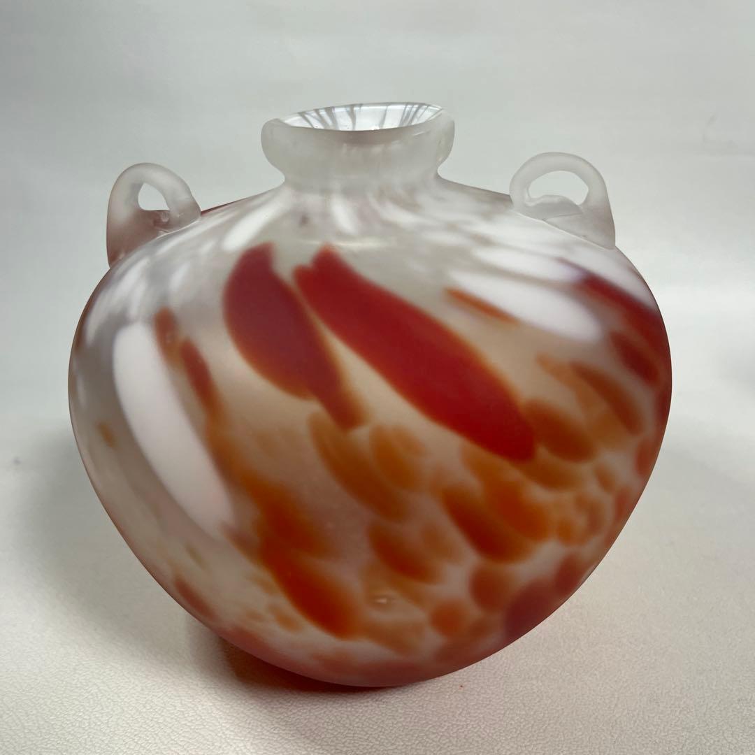 ガラス工芸　藤田喬平　手吹　花瓶　共箱