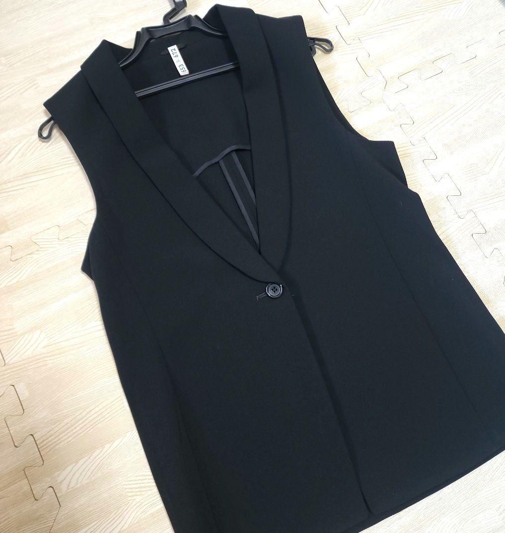 【伊藤】クリーニング済み ANAYI アナイ ブラック ノースリーブベスト