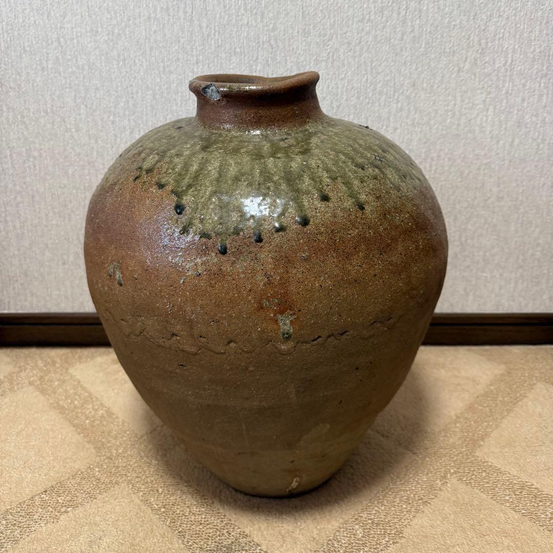 古丹波 大壺 室町後期 自然釉 猫掻き 窯印 古備前 古信楽 古越前 古常滑