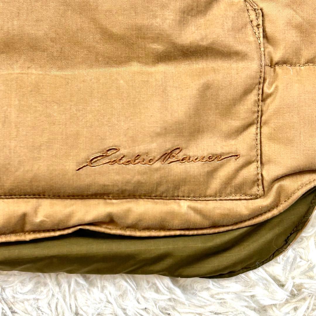 エディバウアー レザー ヨークグースダウンベスト ベージュ ブラウン M 650