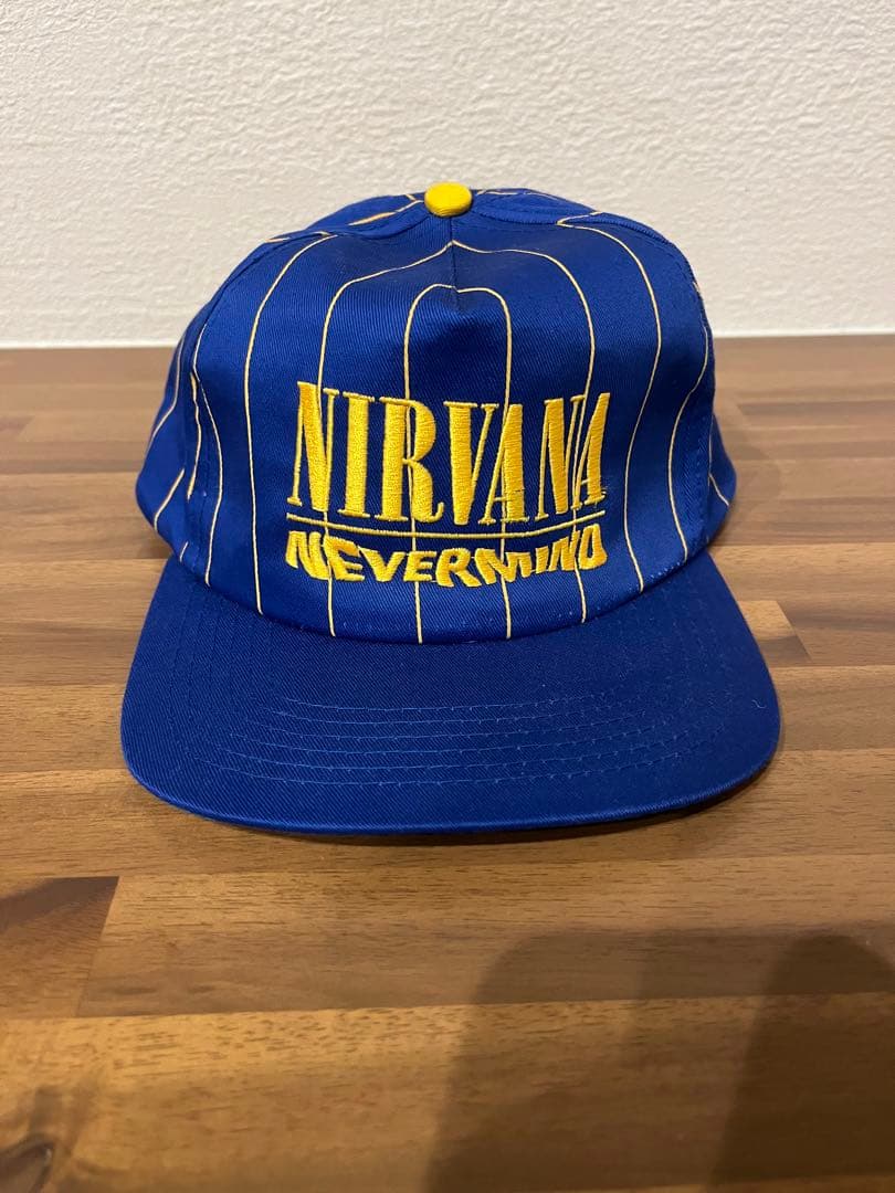 90's NIRVANA NEVERMINDストライプ キャップ ビンテージ