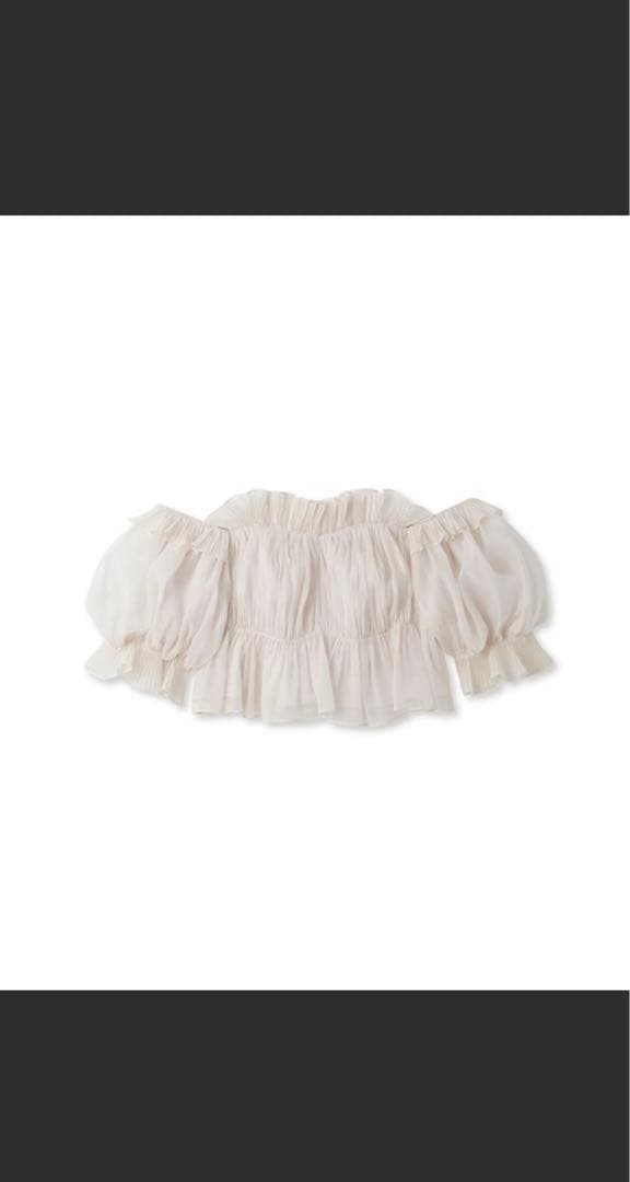 SNIDEL ボリュームギャザーフリルオフショルブラウス