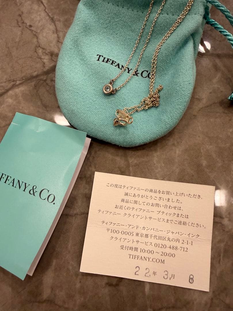 極美品⭐︎即発送！ティファニー　ネックレス　バイザヤード　アクアマリン　925