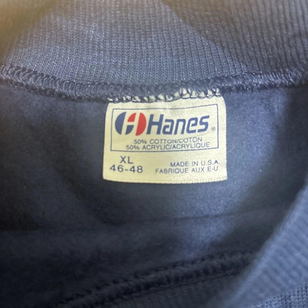 新品 80s Hanes ヘインズ ラグランスウェットXL USA製 ネイビー
