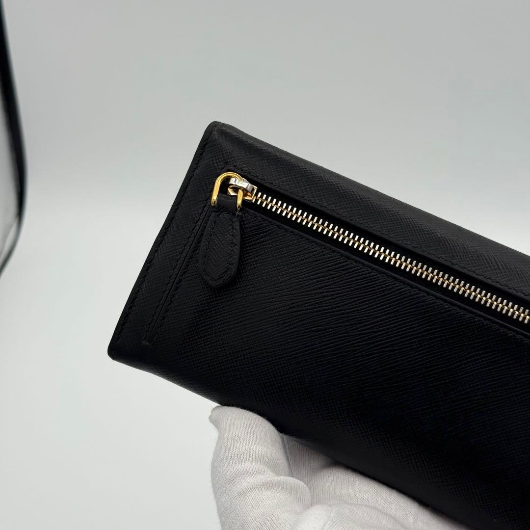 美品　Prada プラダ 長財布 サフィアーノレザー ブラック 1MH132