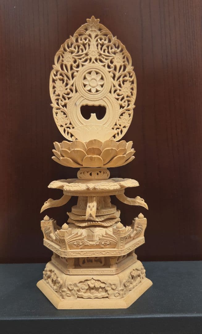 仏像　釈迦如来座像　木彫　柘植　2.5寸