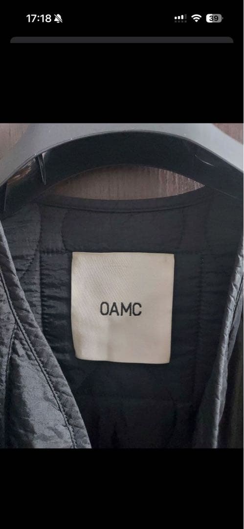 OAMC コンバットライナージャケット S ブラック　ロンハーマン