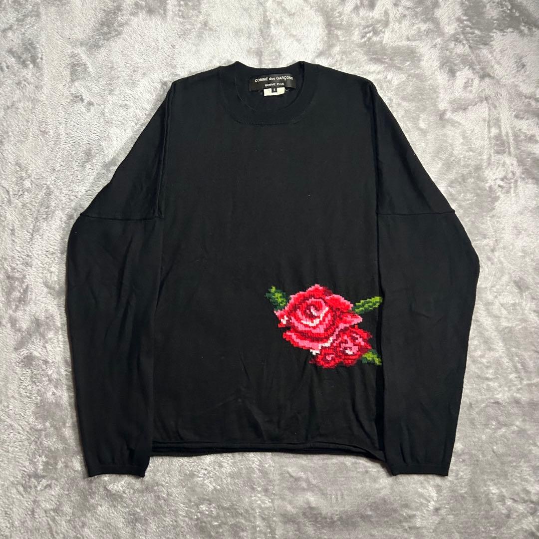 AD2012 12AW archive 花柄ウールニット 黒