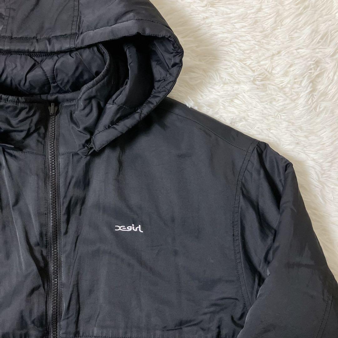 【人気】X-GIRL REVERSIBLE QUILTED JACKET L 黒
