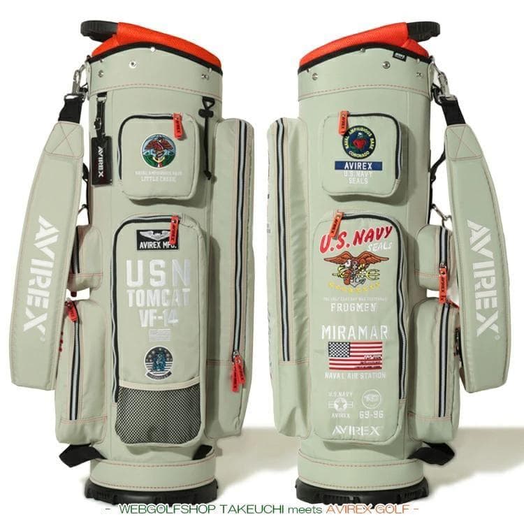 新品 AVIREX アヴィレックスゴルフ キャディバッグ モスグリーン