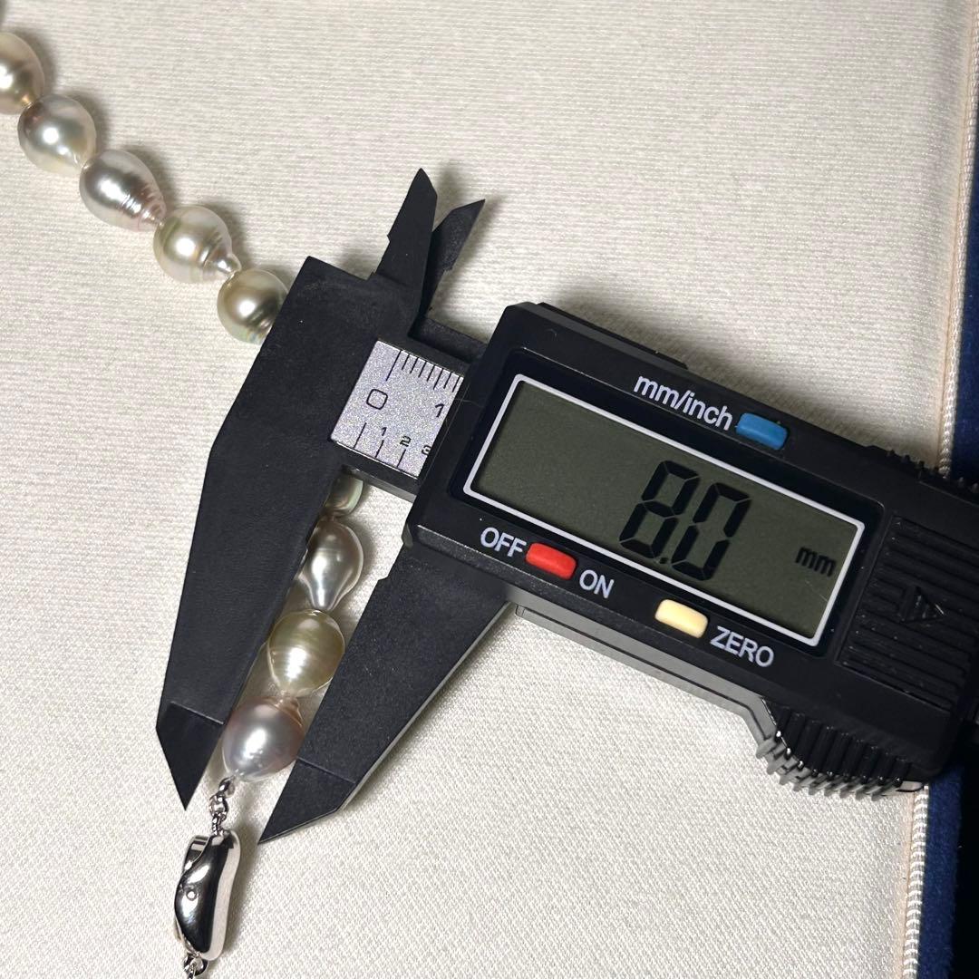 【黒蝶真珠/白蝶】マルチカラー パールネックレス ゴールデン シルバー 12mm