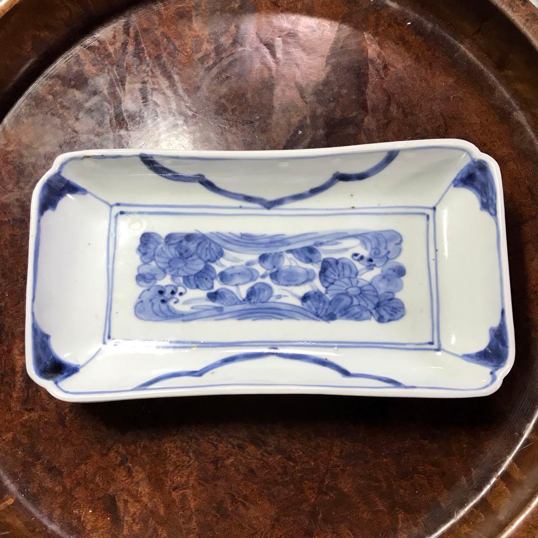 古伊万里　無傷完品　長皿　民藝　くらわんか　柿右衛門　蛸唐草　切込　染付　波佐見