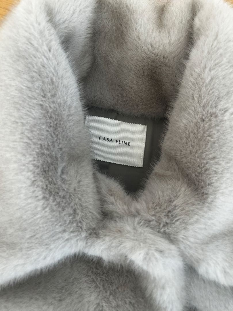 CASA FLINE スタンドカラーリサイクルファーコート