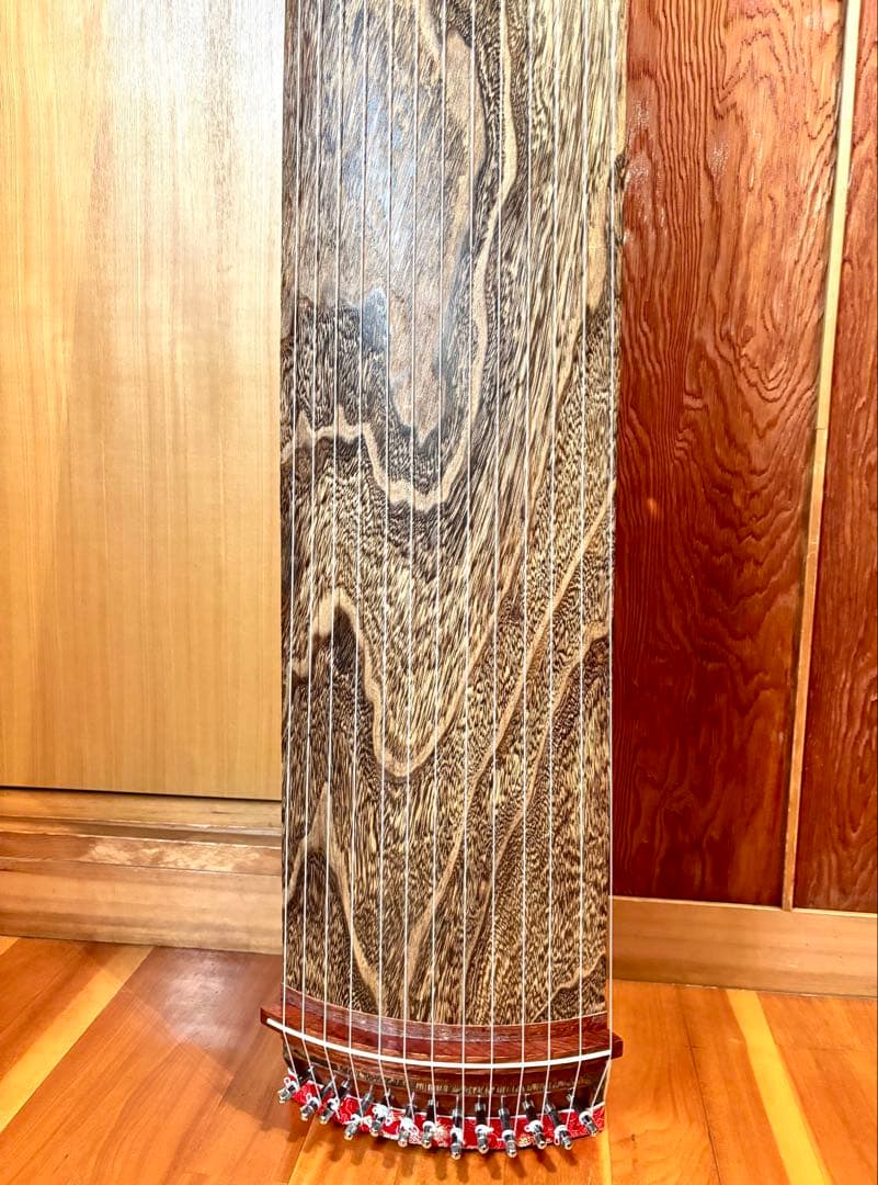 琴(コンパクトサイズ) 13弦 139cm すだれ彫り 琴柱/カバー/ケース