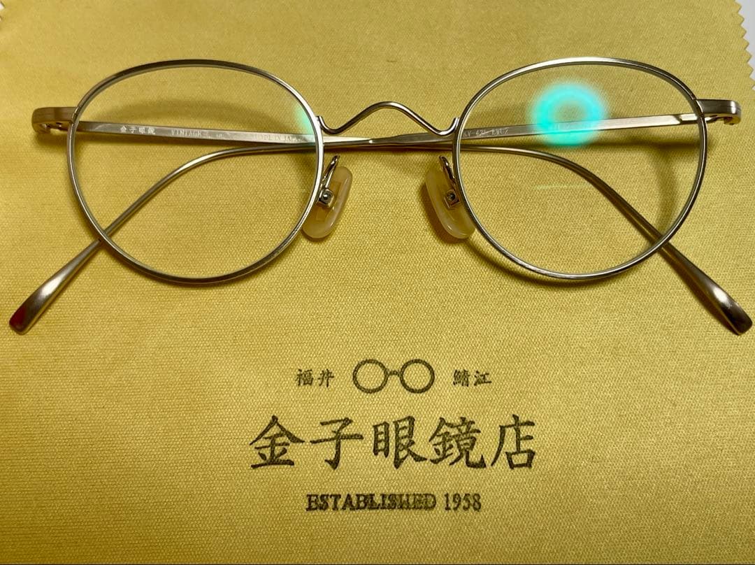 値下‼️未使用金子眼鏡人気ビンテージKV-47L BWG2 伊達ブルーライトカット