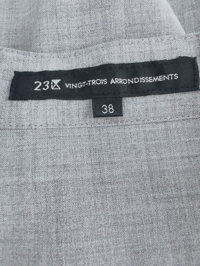 極美品 23区 38M 24AW マットクロス シャツワンピース　ライトグレー