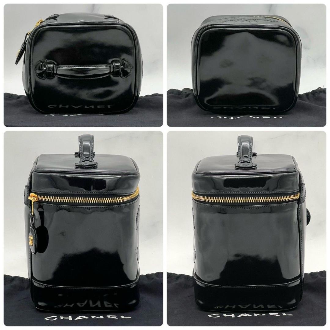 【カード袋付】 シャネル バニティ デカココ ココチャーム ブラック パテント