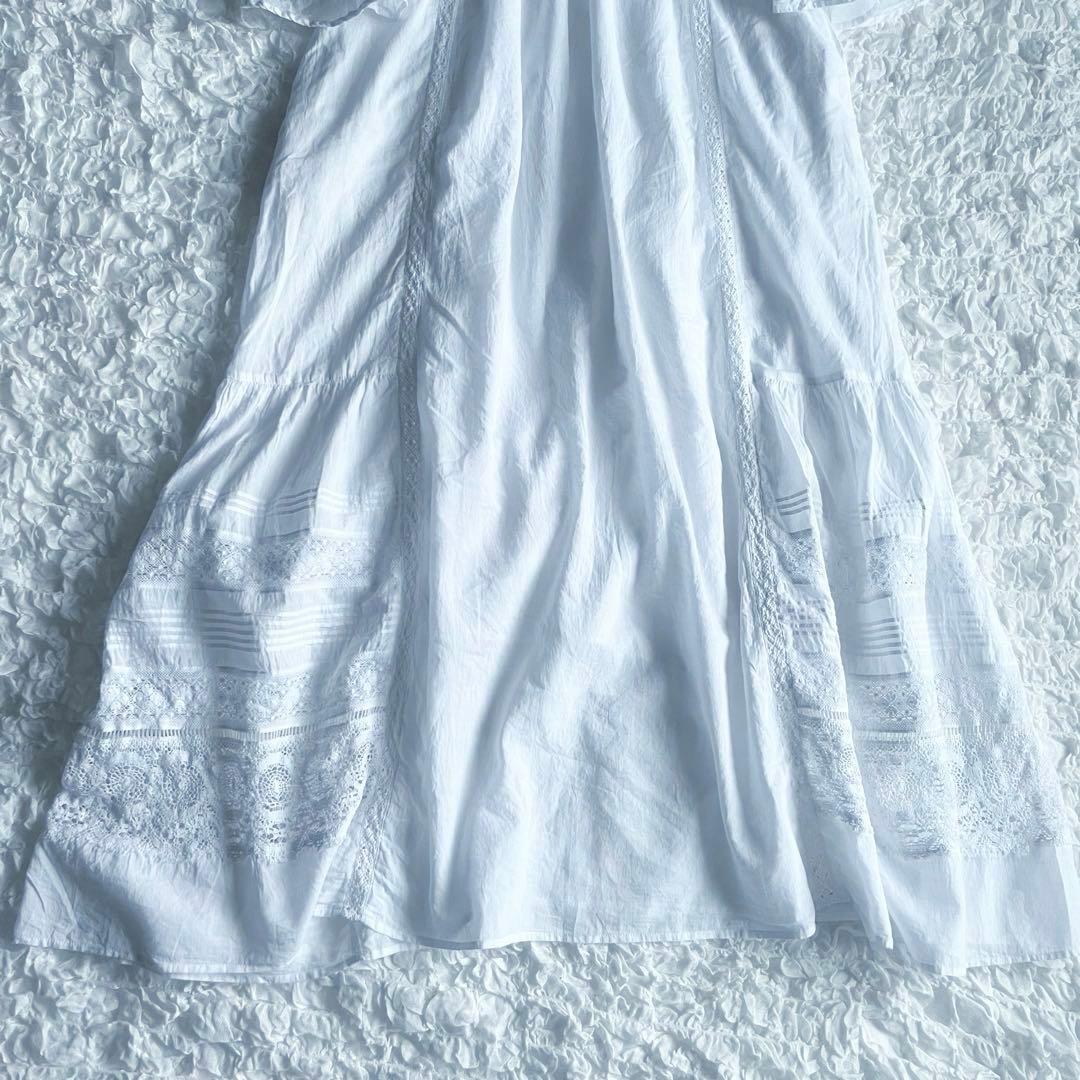ヌキテパ　コットンボイルレースピンタックドレス インドコットン100%