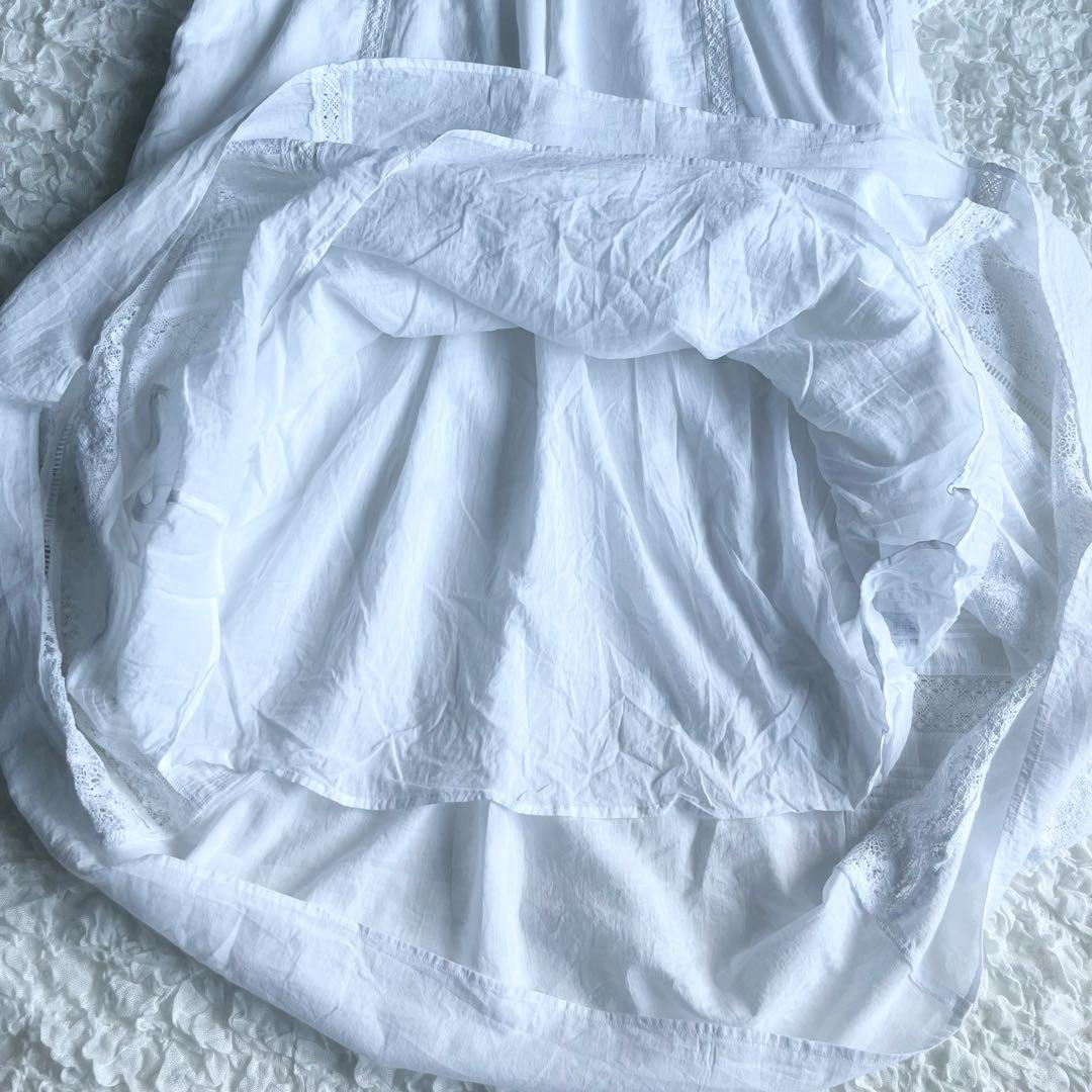 ヌキテパ　コットンボイルレースピンタックドレス インドコットン100%