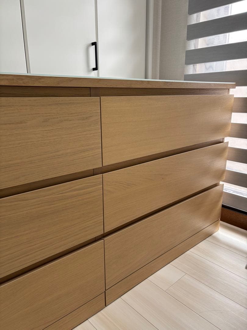 IKEA MALM マルム チェスト ガラストップ付き