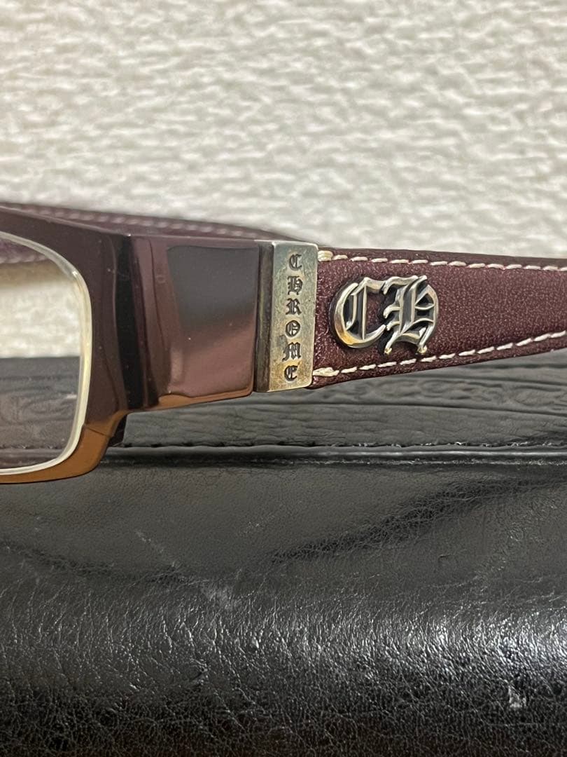 【美品】クロムハーツ HOT TOOL メガネ メタリック パープルブラウン