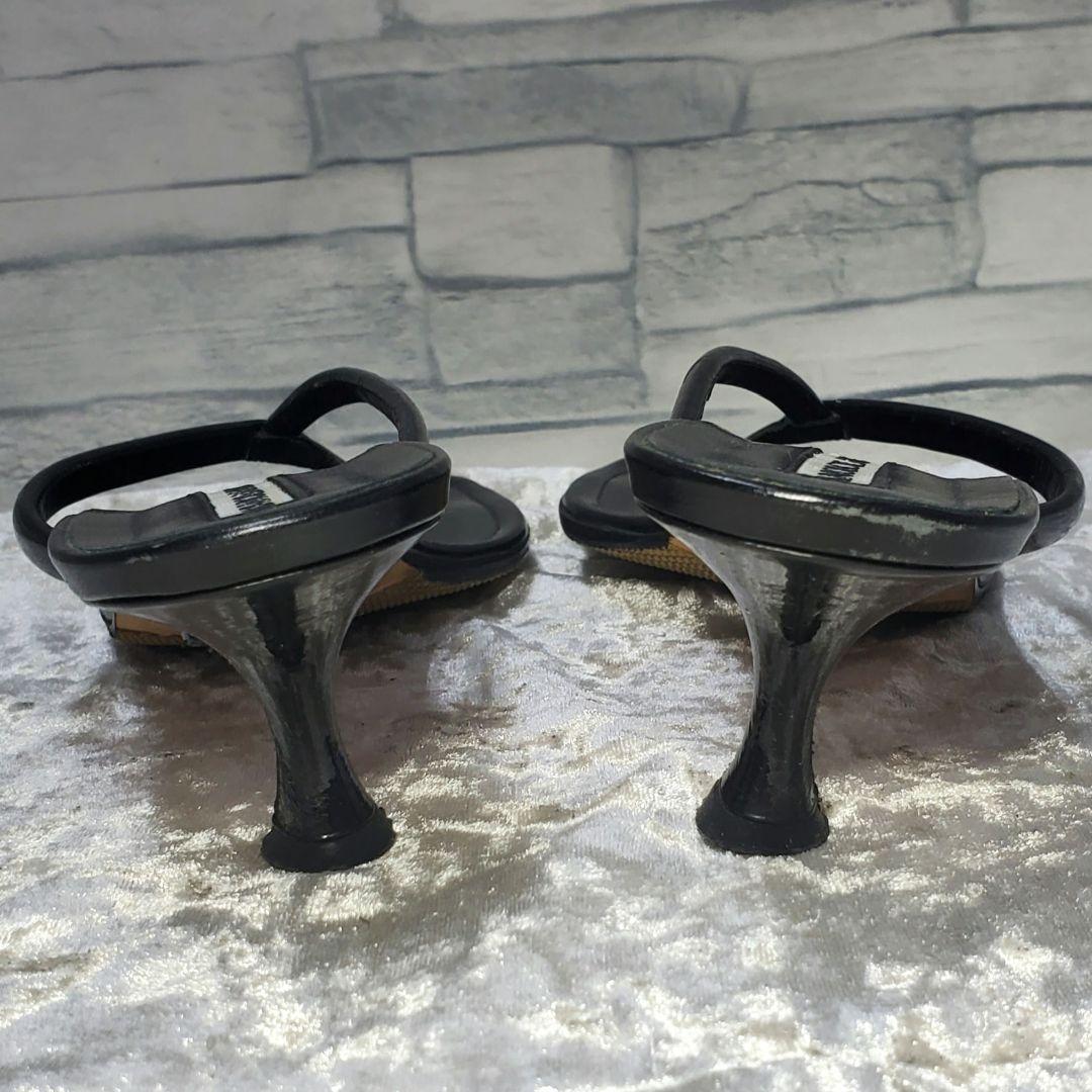 【美品】✨マノロブラニク 24.5cm トングサンダル 黒 レザー 38