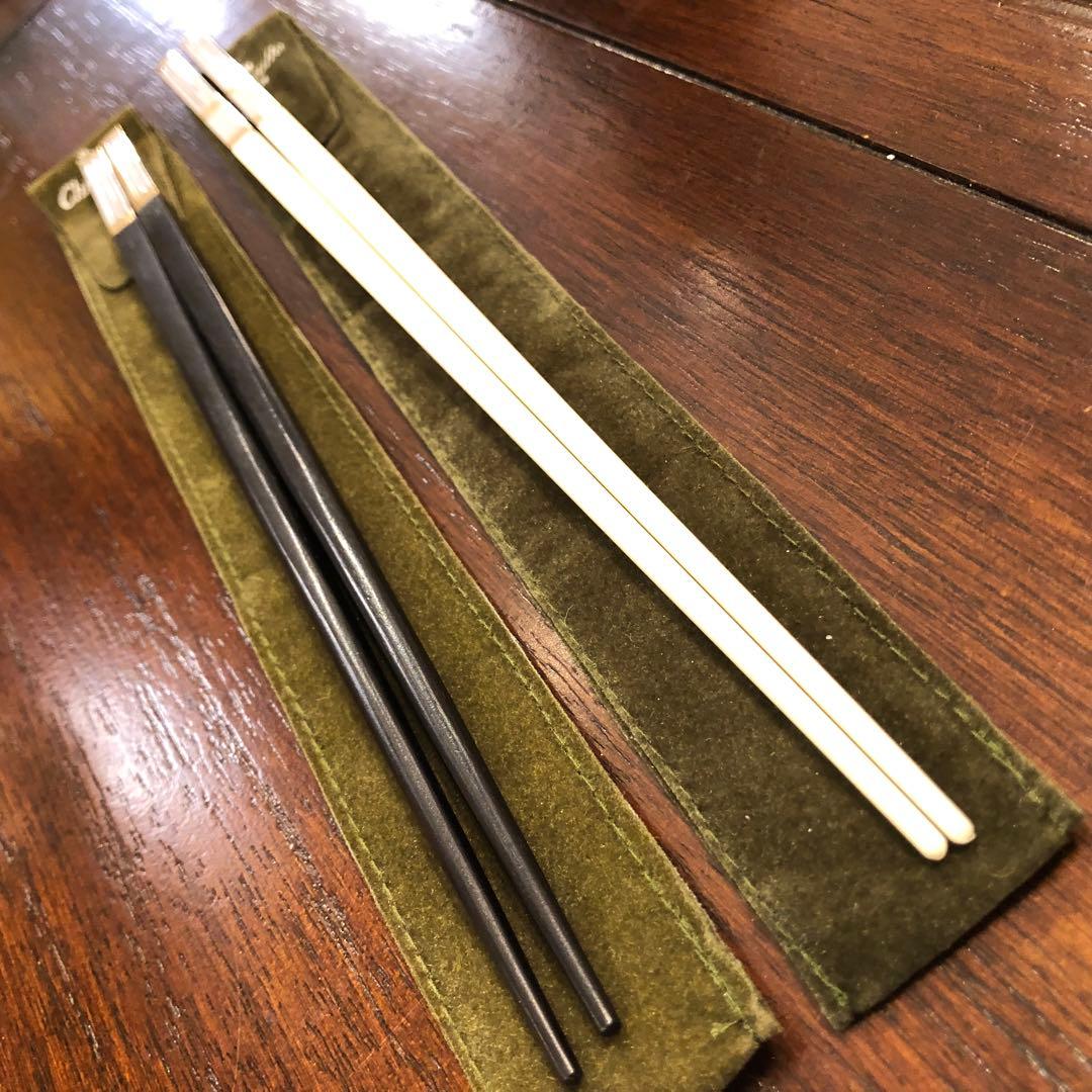 Christofle 箸 ペア　黒　白　夫婦箸