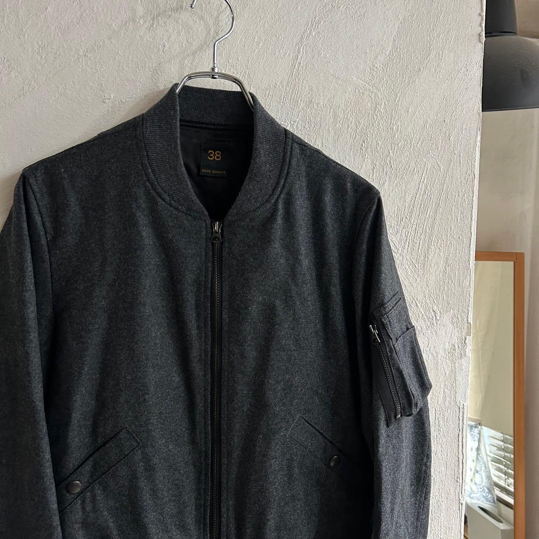 極美 SCYE BASICS カシミヤ混 ボンバージャケット MA-1