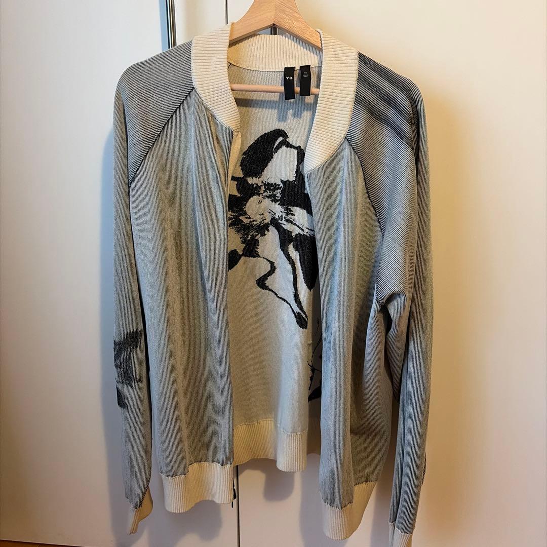 Y-3 花柄プリント ニットカーディガン　L
