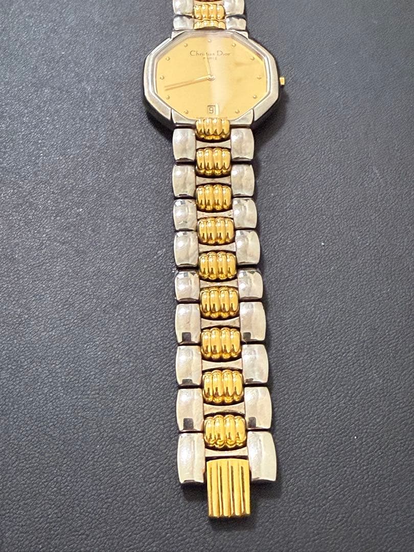 Christian Dior オクタゴン 腕時計 ゴールド文字盤 シルバー
